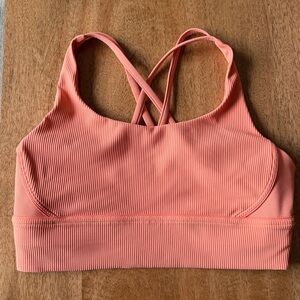 Lululemon Athletica Energy Longline Sports Bra-Orange Sz 12